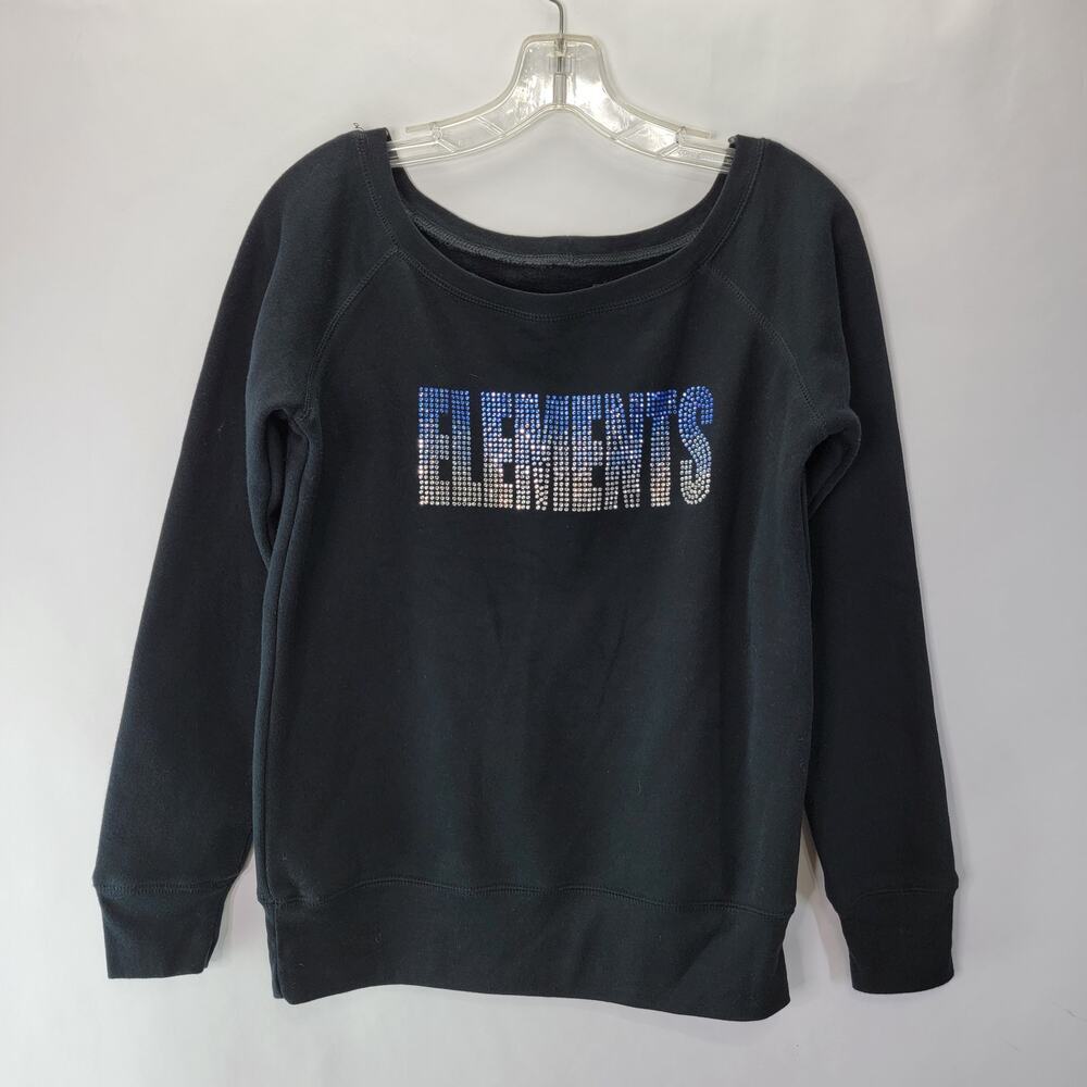 Elements Rhinestone Crewneck Pullover Sweater Oversized S/M